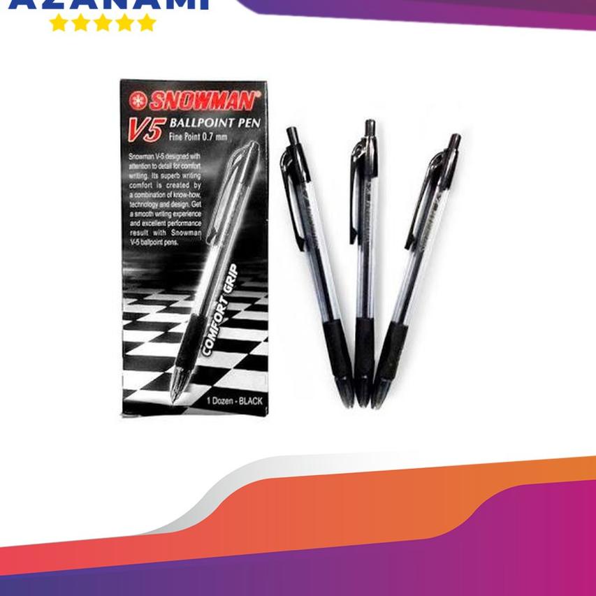 

Terlaris Today PULPEN SNOWMAN V5 HITAM PEN SNOWMAN V5 BALLPOINT 1 PACK 12PCS grosir