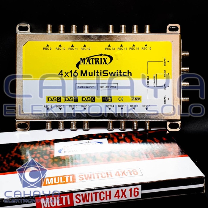 PROMO NEW SALE Multiswitch 4x16 Matrix 2 Satelit 16 Receiver Palkom V H Multi Switch