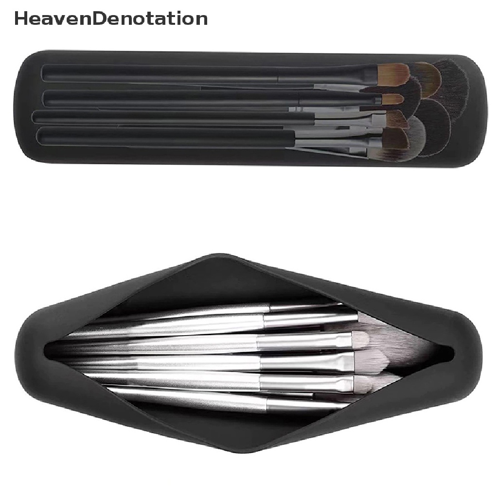 [HeavenDenotation] Kuas Makeup Silikon Portable Travel Makeup Case Tempat Kuas Makeup Tahan Air HDV