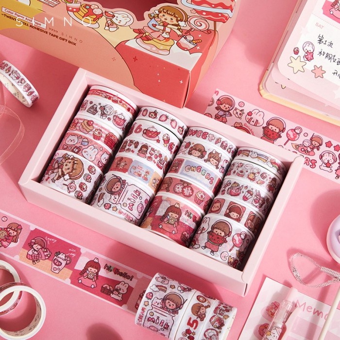

Terlaris Washi Tape Warna Warni Box 20 Rol Aesthetic Stiker Journal Masking