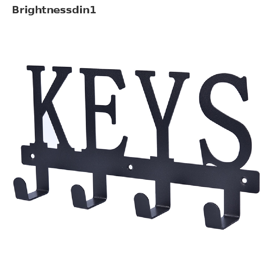 [Brightnessdin1] Gantungan Kunci Vintage Kait Penyimpanan Tempel Dinding Abu-Abu Rak Besi Gantungan Shabby Chic Butik