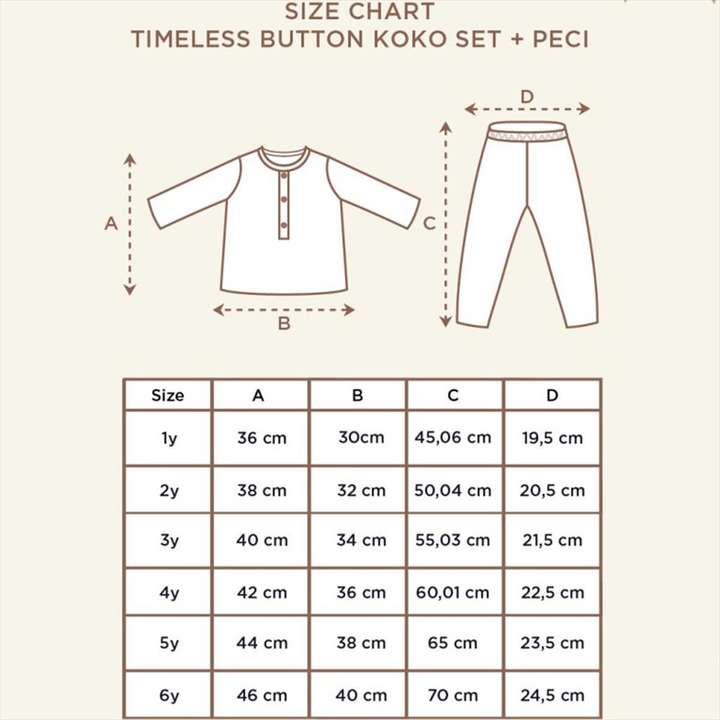 Tan Oak Little Palmerhaus Timeless Button Koko Baju Koko Anak