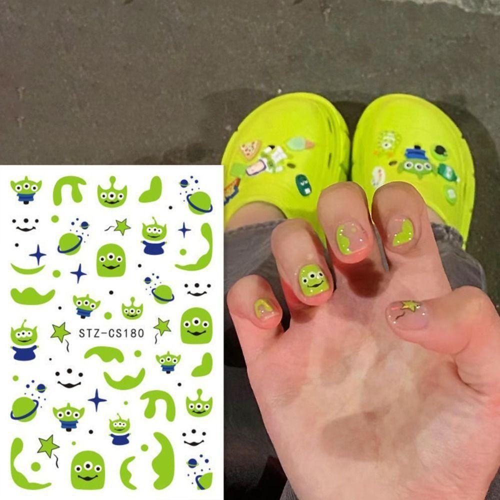 Agustina Stiker Kuku Hewan Indah Motif Warna-Warni Kecantikan Decals Kartun Kucing Decal