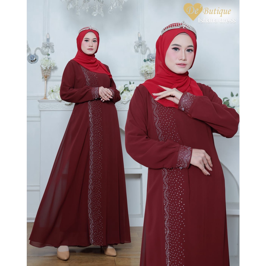 Gamis Original De'Butique Original Ishana Dress/ Gamis Cantik Bahan Ceruty