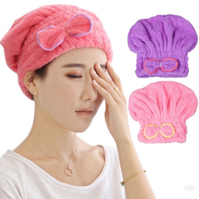 BV.ID HD958 Handuk Kepala Wanita Dewasa Pita Shower Cap Dry Topi Handuk Mandi Keramas Microfiber