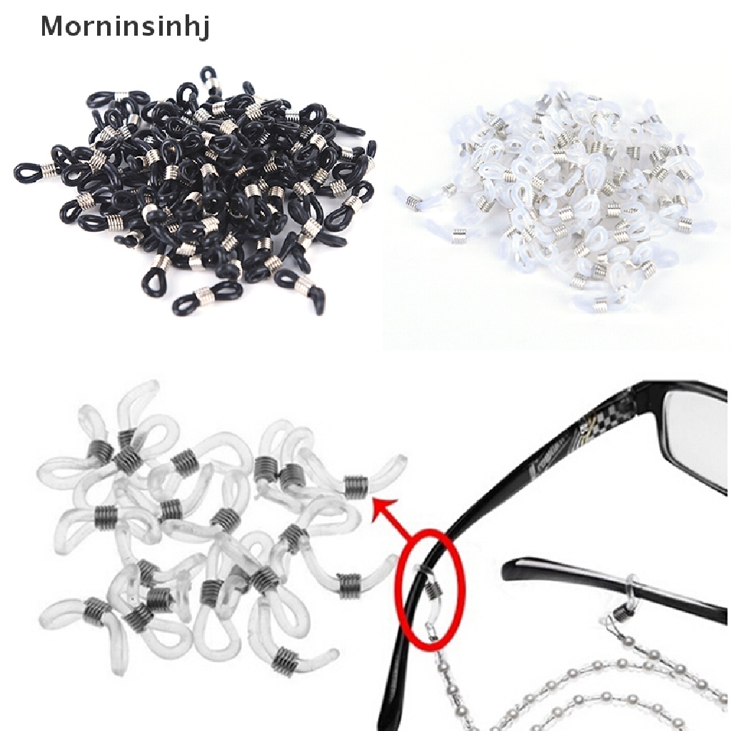 Mornin 100Pcs Kacamata Spectacle Chain Strap Holder Ujung Loop Karet DIY Fashion id