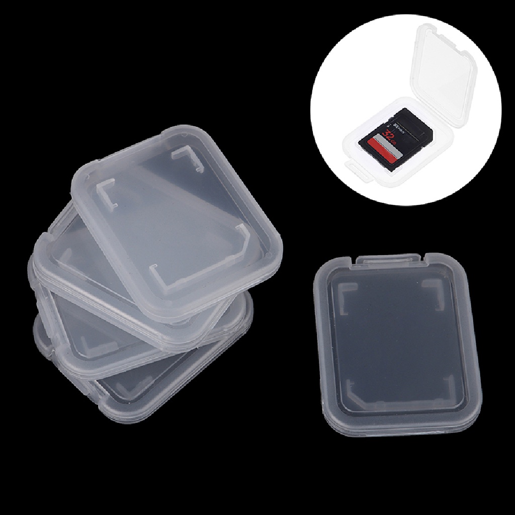 Sho 10PCs Transparan Standar SD SDHC Memory Card Case Holder Box Kotak Penyimpanan N