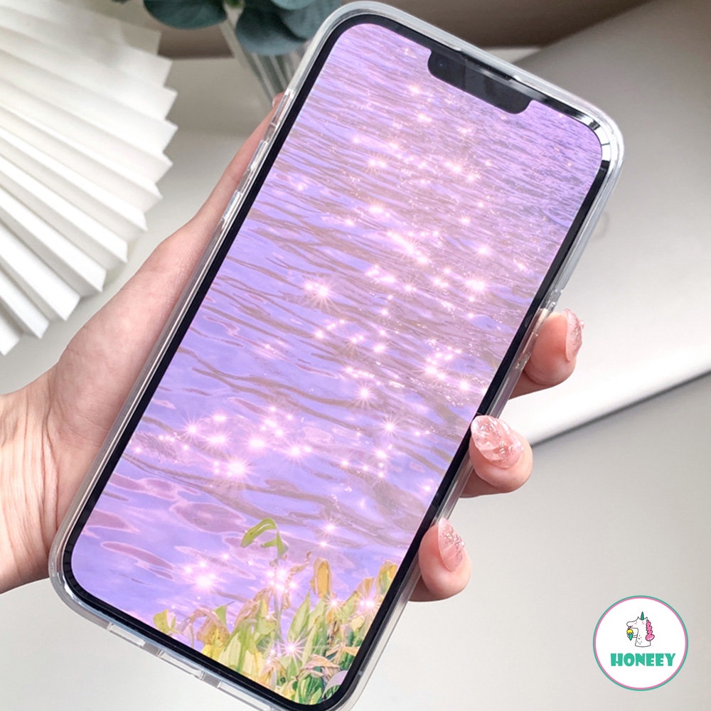 IPHONE Gradien Dazzle Aurora Laser Dazzle Phone Case Kompatibel Dengan Iphone14 13 12 11 Pro Max Frosted Clear Case Shockproof Lembut TPU Back Cover