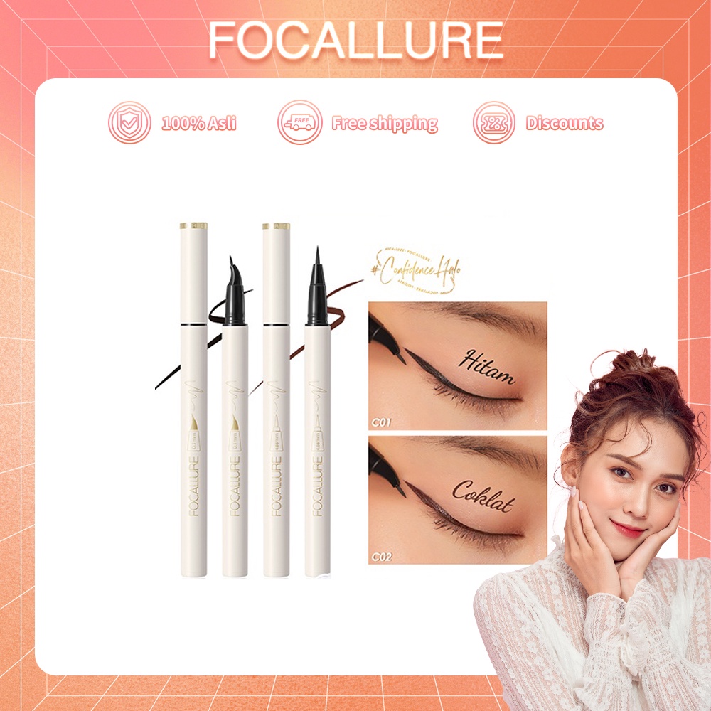 FOCALLURE #ConfidenceHalo Eyeliner Ultrafine quick-dry Tahan air liquid Eye liner Untuk Mata FA200