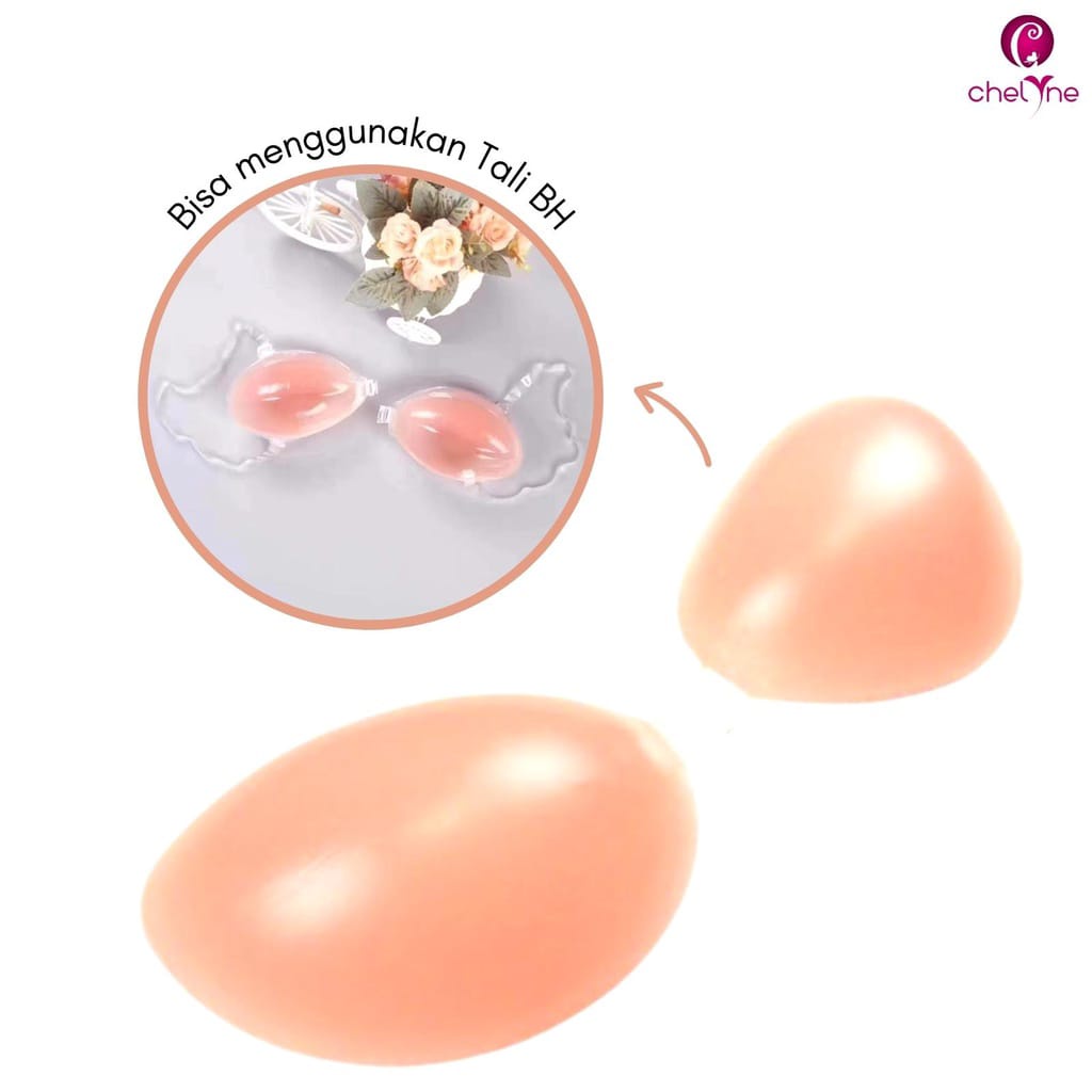 Bra Silicon Chelyne Push Up Bra P5 Dengan Box (PREMIUM) - Lem Perekat FreeBra (Termasuk Tali Transparan)