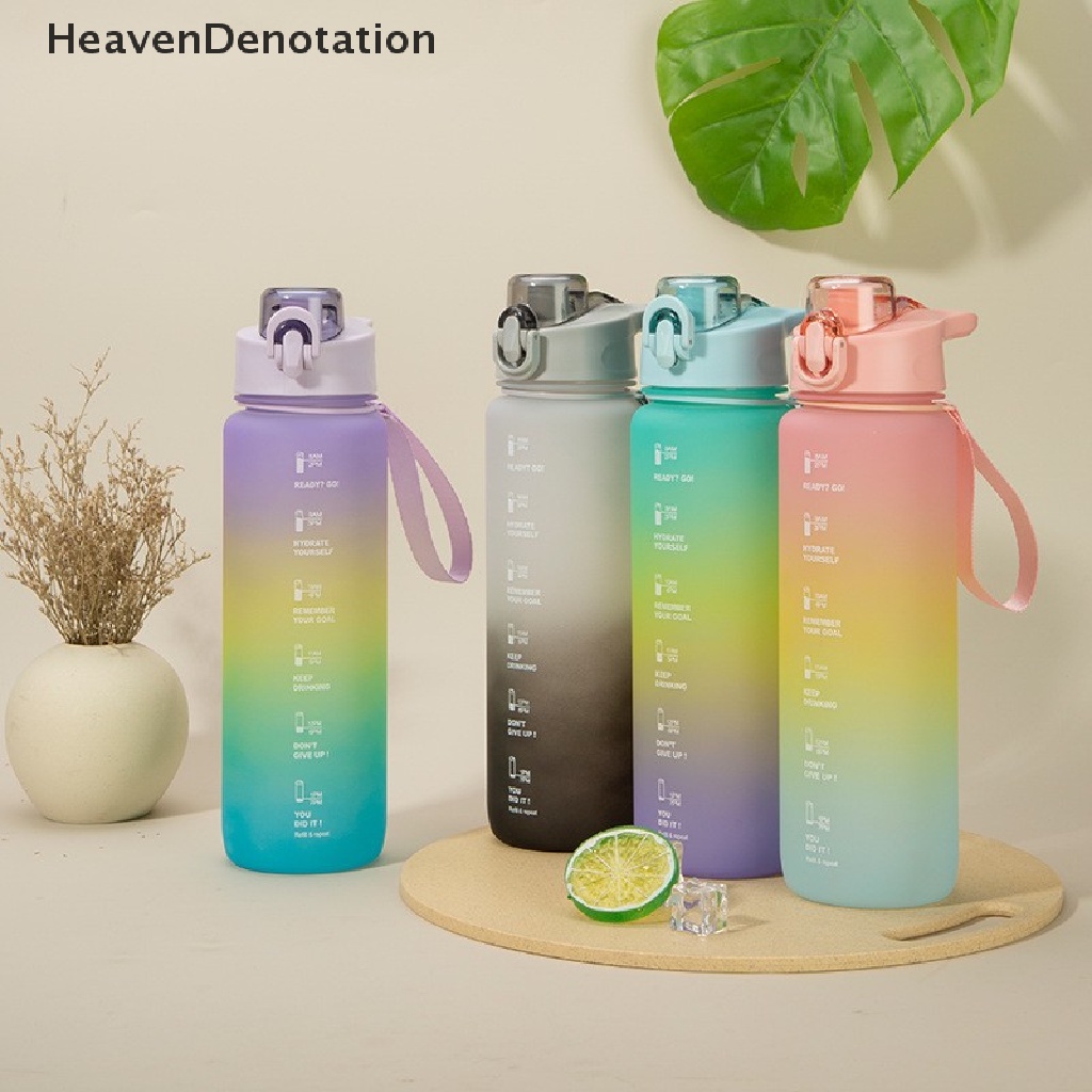 [HeavenDenotation] 1l Gelas Plastik Kapasitas Besar frosted Warna Gradasi fashion Ketel Sederhana HDV