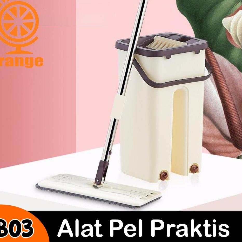 ☼ pel lantai / Spin mop stainlees steel 360 dengan ember pengering stainless steel ✤