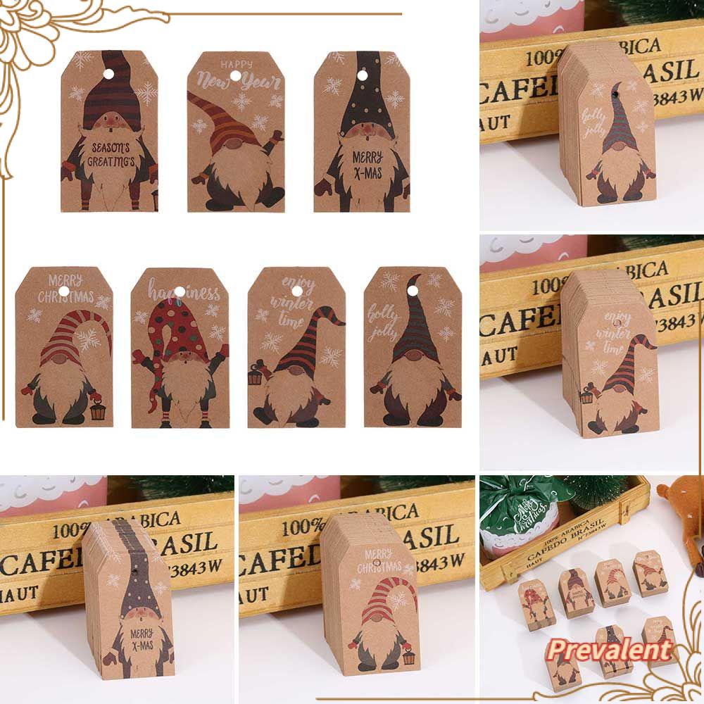 Preva 100PCS Kraft Tag DIY Kertas Kraft Pembungkus Perlengkapan Label Natal