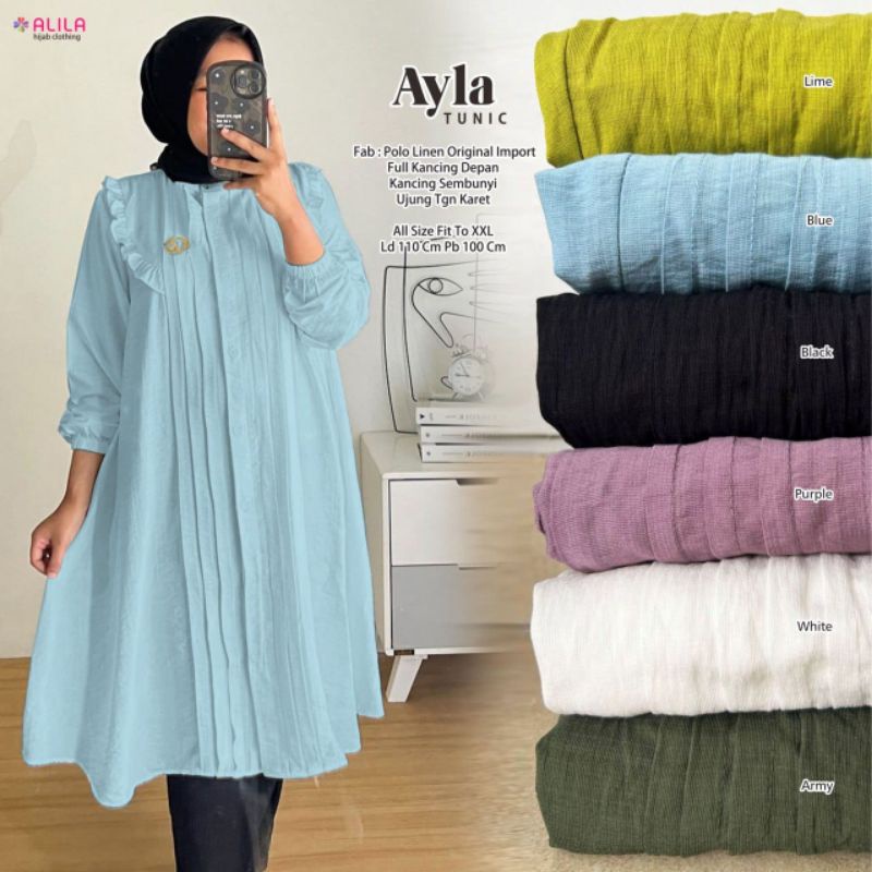 AYLA TUNIC ORI ALILA | Tunic Polo Linen Original Import