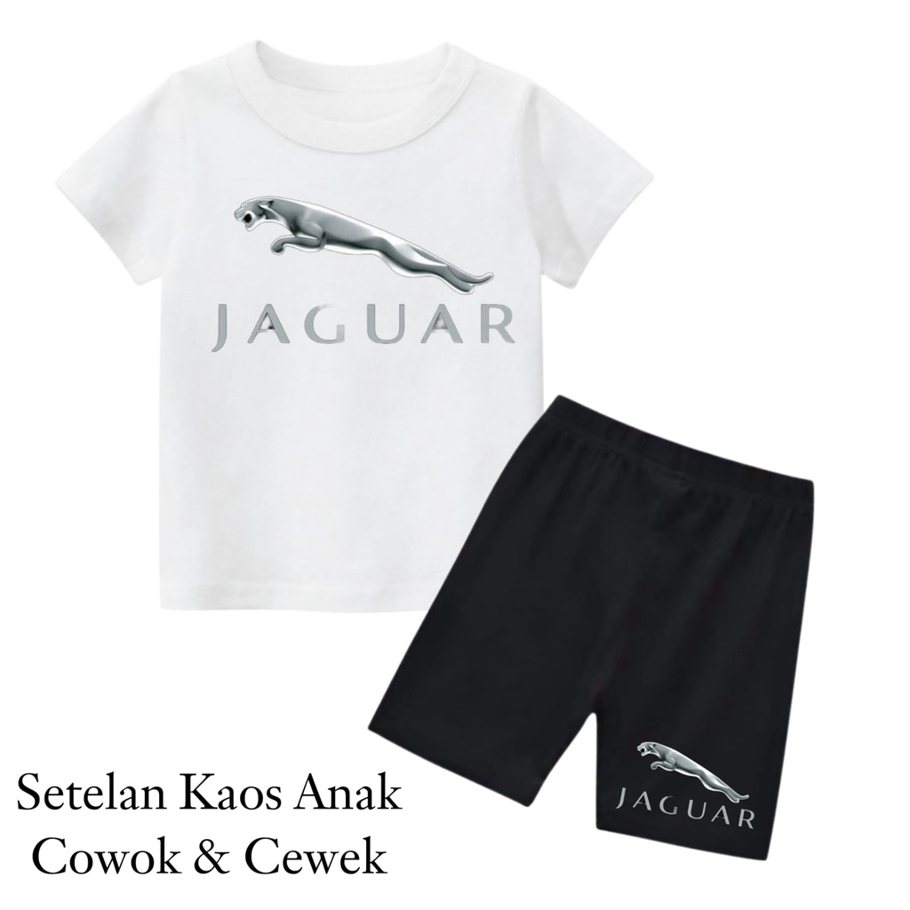 Setelan Kaos Anak Laki LakiJaguar/ Setelan Kaos Anak Perempuan Jaguar/ Size M,L,XL
