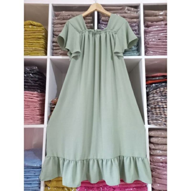daster laura kekinian dress fuji crinkle lempel