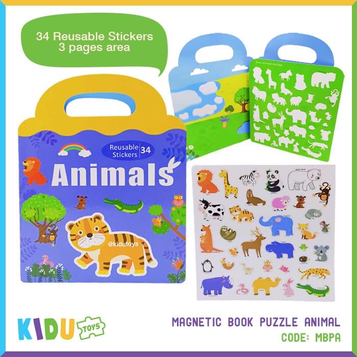 Mainan Edukasi Buku Belajar Magnetic Anak Magnetic Book Puzzle Kidu Toys