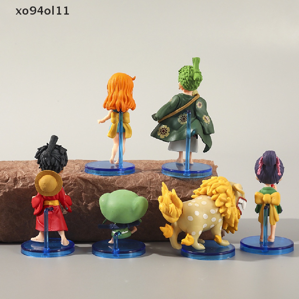 Xo 6Pcs One Piece Anime Figure Luffy Sanji Nami Zoro Chopper Frank Robin Mainan PVC OL