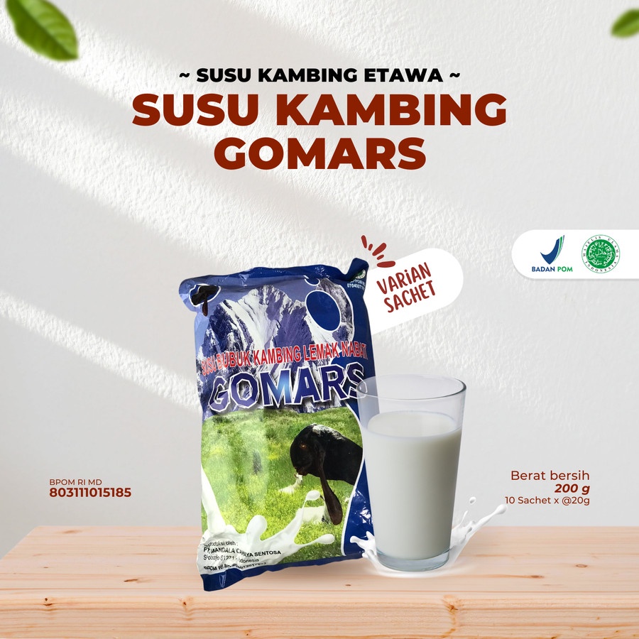 

SUSU KAMBING ETAWA GOMARS 200gr || SUSU BUBUK - 10pcs (sachet)