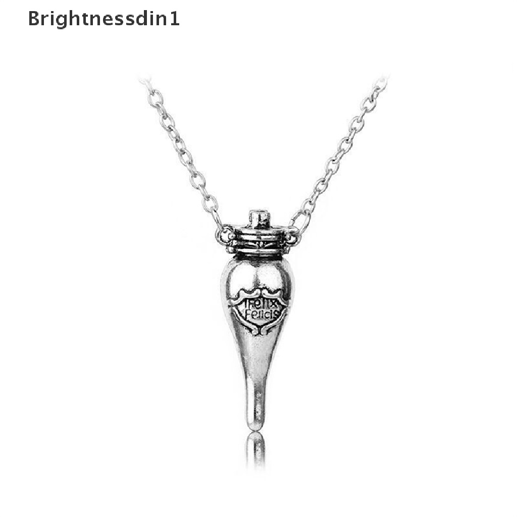 [Brightnessdin1] Kalung Ramuan Ajaib Botol Keberuntungan Cair Vingtage Liontin Warna Silver Antik Butik