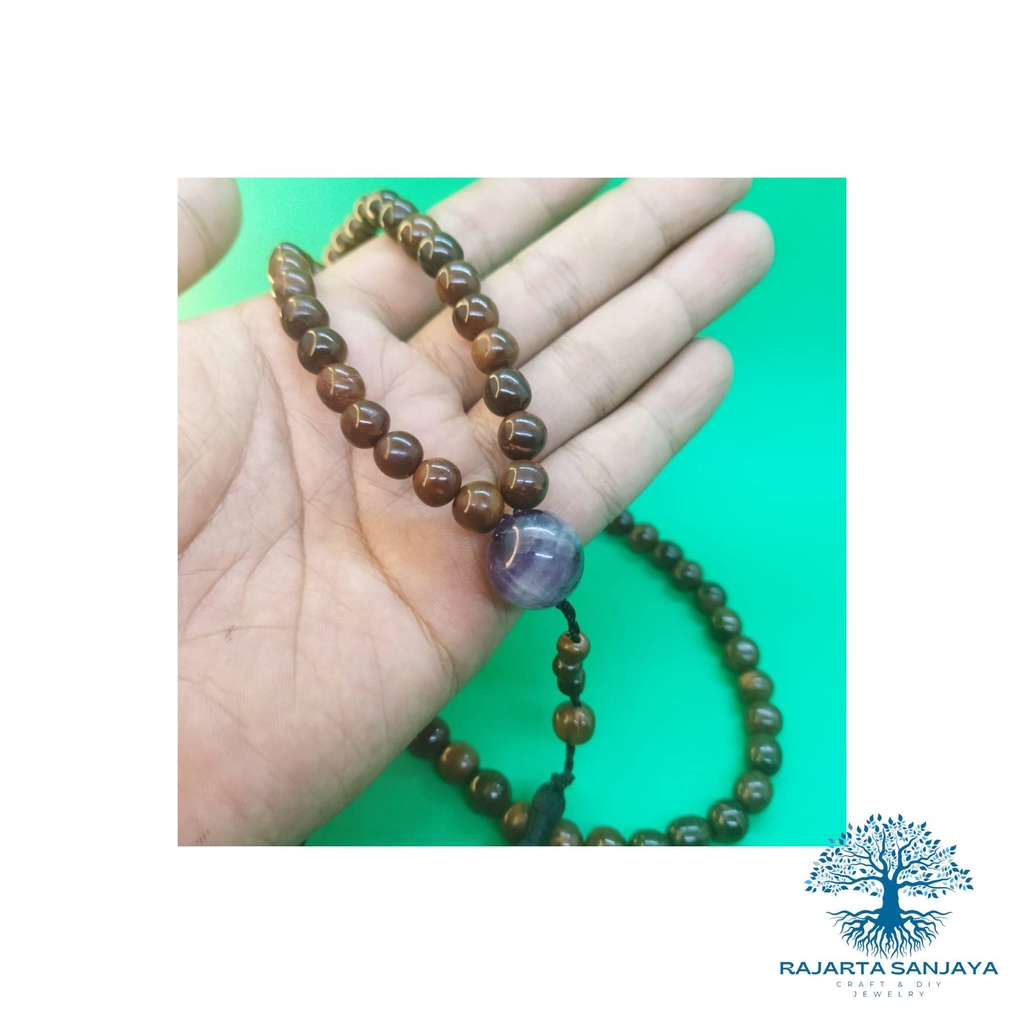 Japamala Kayu Kaukah Kokka 108 Beads Tassel Amethyst