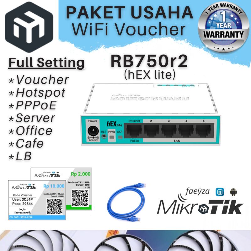 MikroTik RB750r2 Full Setting Hotspot PPPoE Server Load Balance