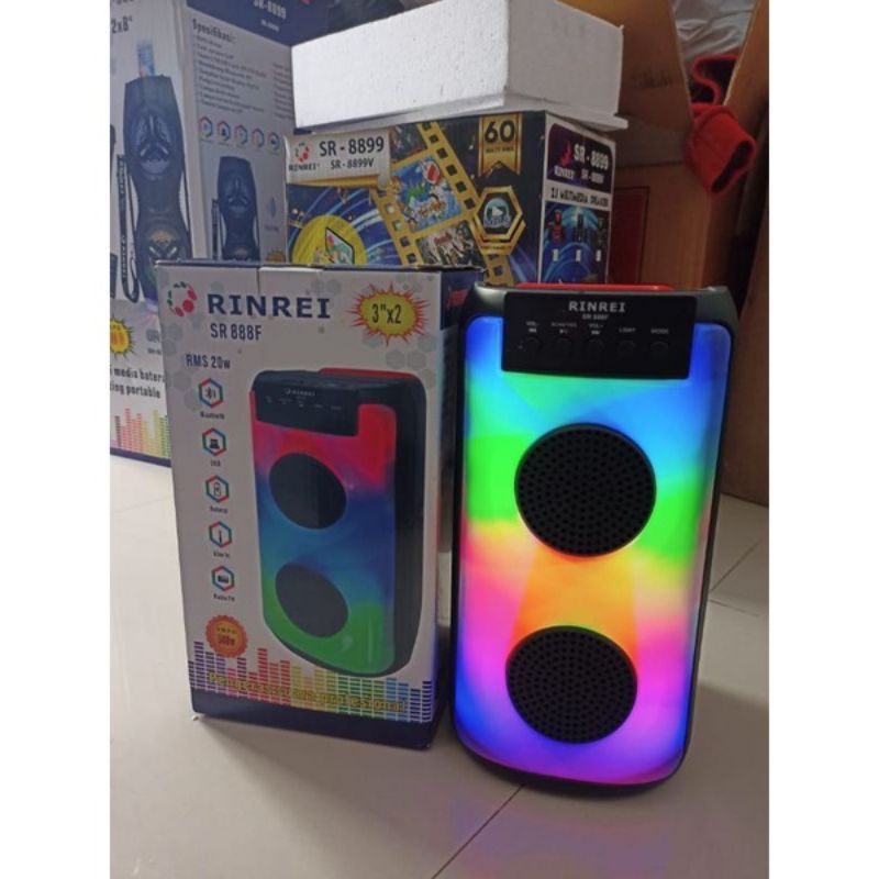 Speaker Portable Bluetooth 3&quot; x 2 Speaker Karaoke RINREI SR 888F