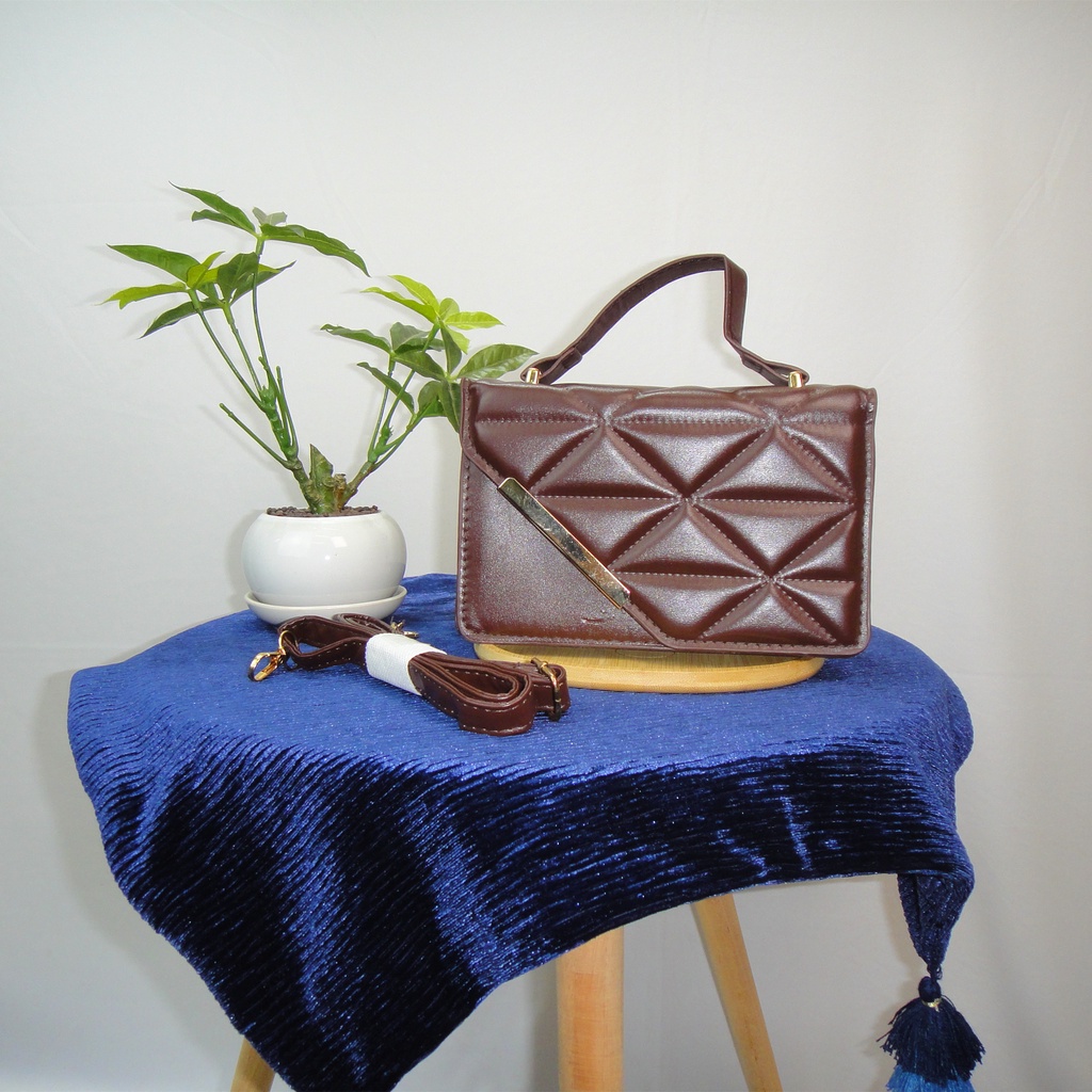 Tas Selempang Kulit Wanita Tas Cewek Mini Messenger Bag Tas Tekstur Belah Ketupat Wanita Genggam Tas Persegi Kecil Fashion Rantai Warna Solid Tas Messenger Satu Bahu