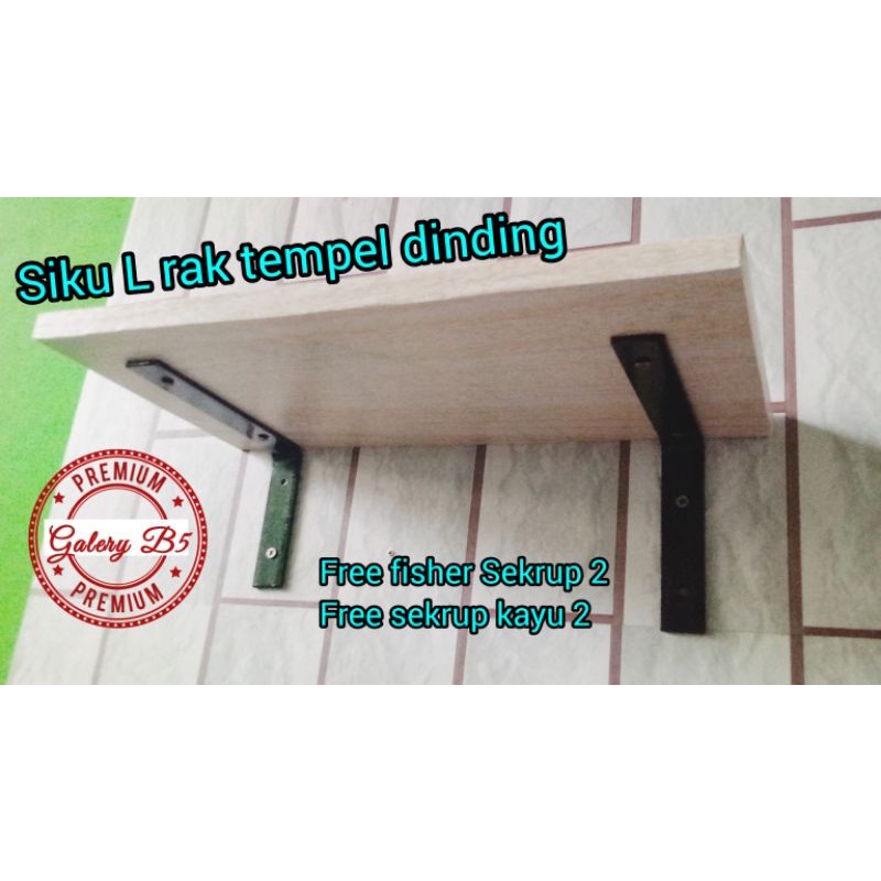 siku L kayu ambalan dinding