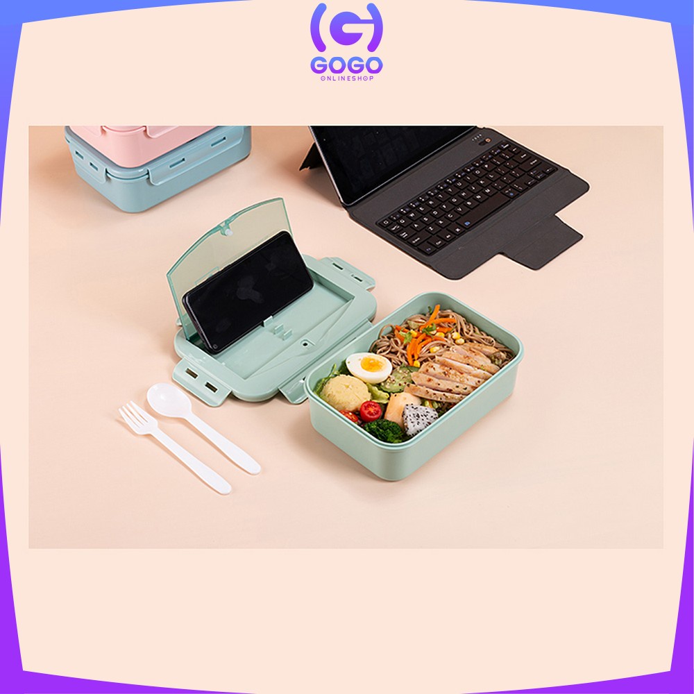 GOGO-C450 Lunch Box Set Tempat Makan Dengan Sendok Food Grade / Kotak Bekal Makanan Bento Box Portable