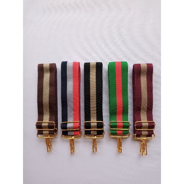 TALI TAS SELEMPANG MOTIF GARIS UK 3,8CM NIKEL