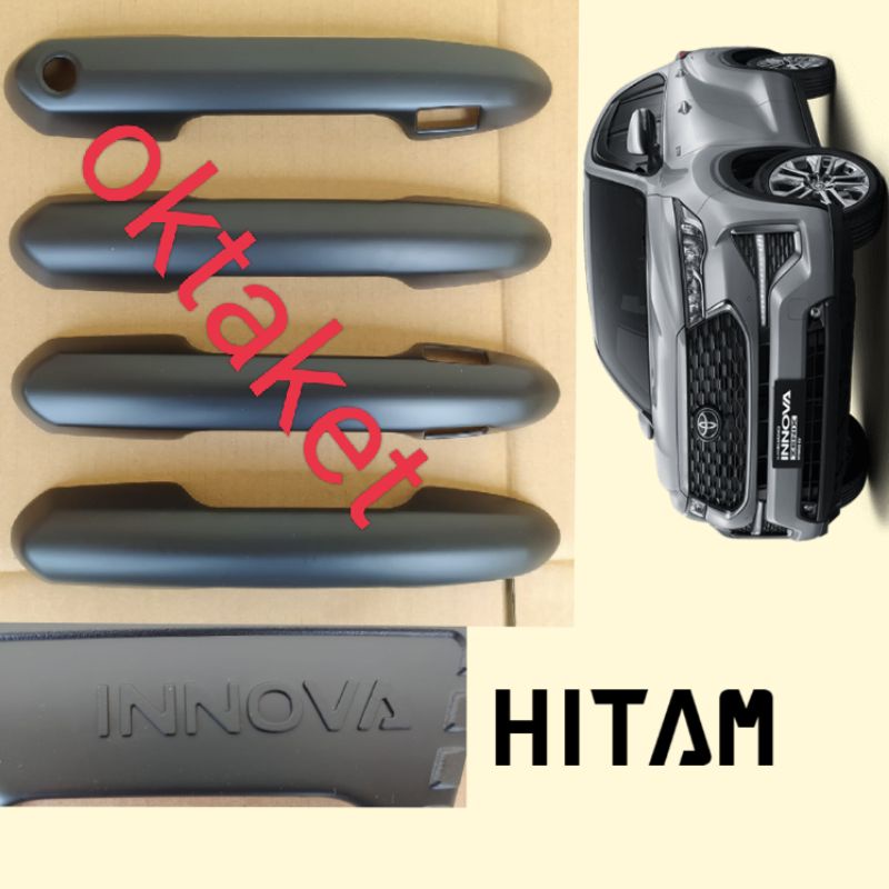 paket outer handle tank cover Innova Zenix 2023 2024 Hitam Chrome Carbon Glossy