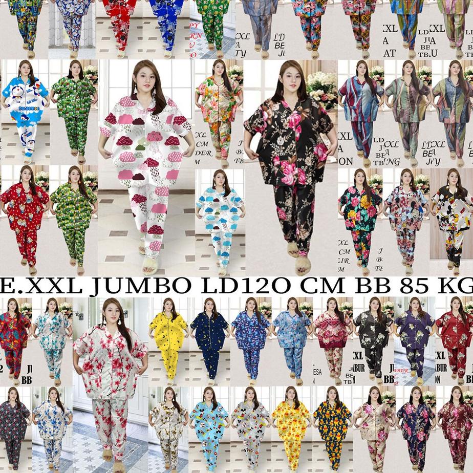 ➶ ISANNY PIYAMA SET SIZE XXL JUMBO MOTIF TIE DIE / BATIK SULTAN1 /KEROPY / READY ֍