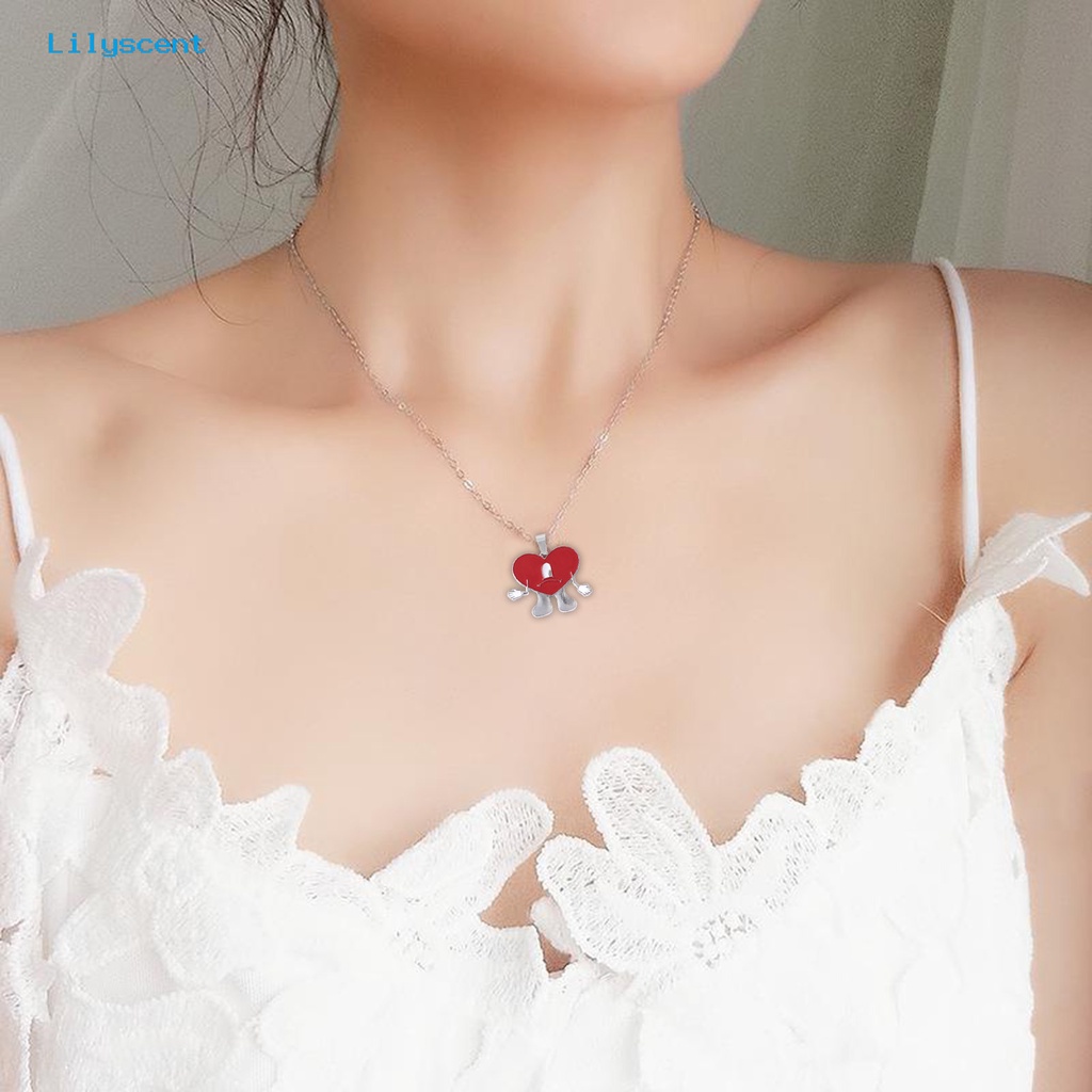 [LS] Liontin Kalung Pribadi Berbentuk Hati Rantai Salib Geometris Electroplating Leher Ornamen Colorfast Bad Bunny Heart Necklace Perhiasan Aksesori