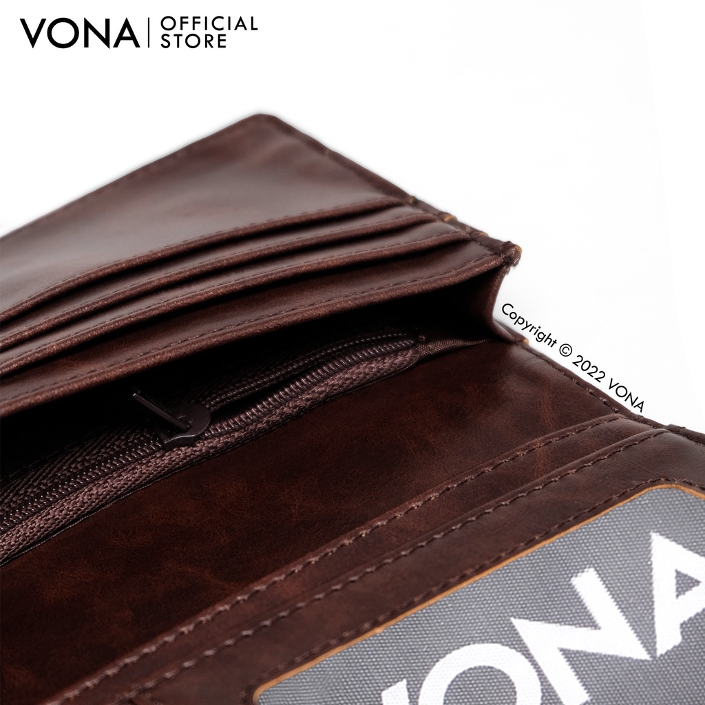 VONA Foxx Long Wallet -  Dompet Lipat Panjang Original Pria Wanita Kulit PU