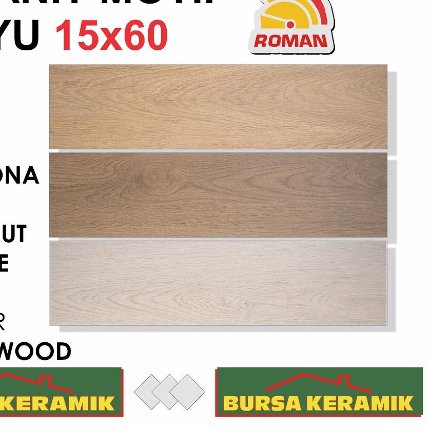 ♟ Granit Motif Kayu 15x60 dTECTONA SERIES -ROMAN- Matt&amp;Wood ❅