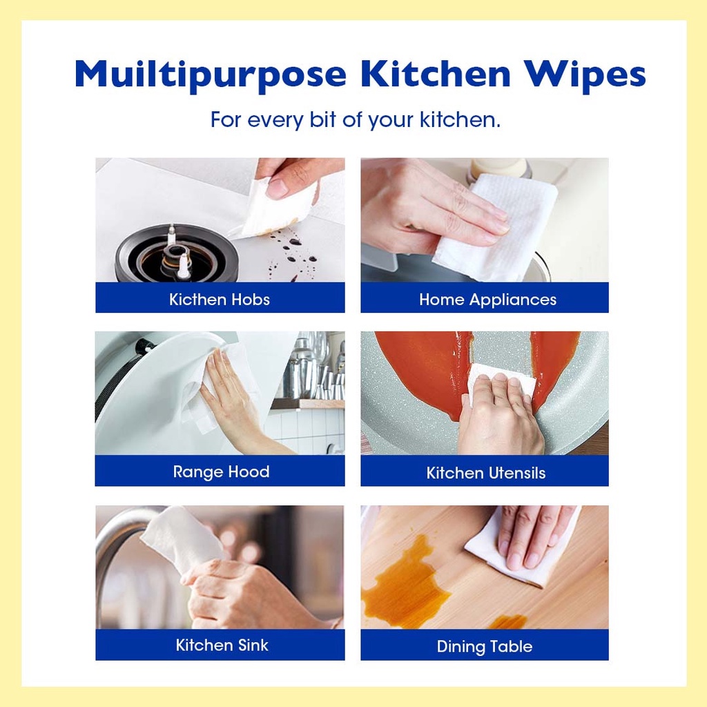 [Beli 2 diskon 50%] Tisu Basah Dapur - Kitchen Wipes ALCOMS 40 lembar