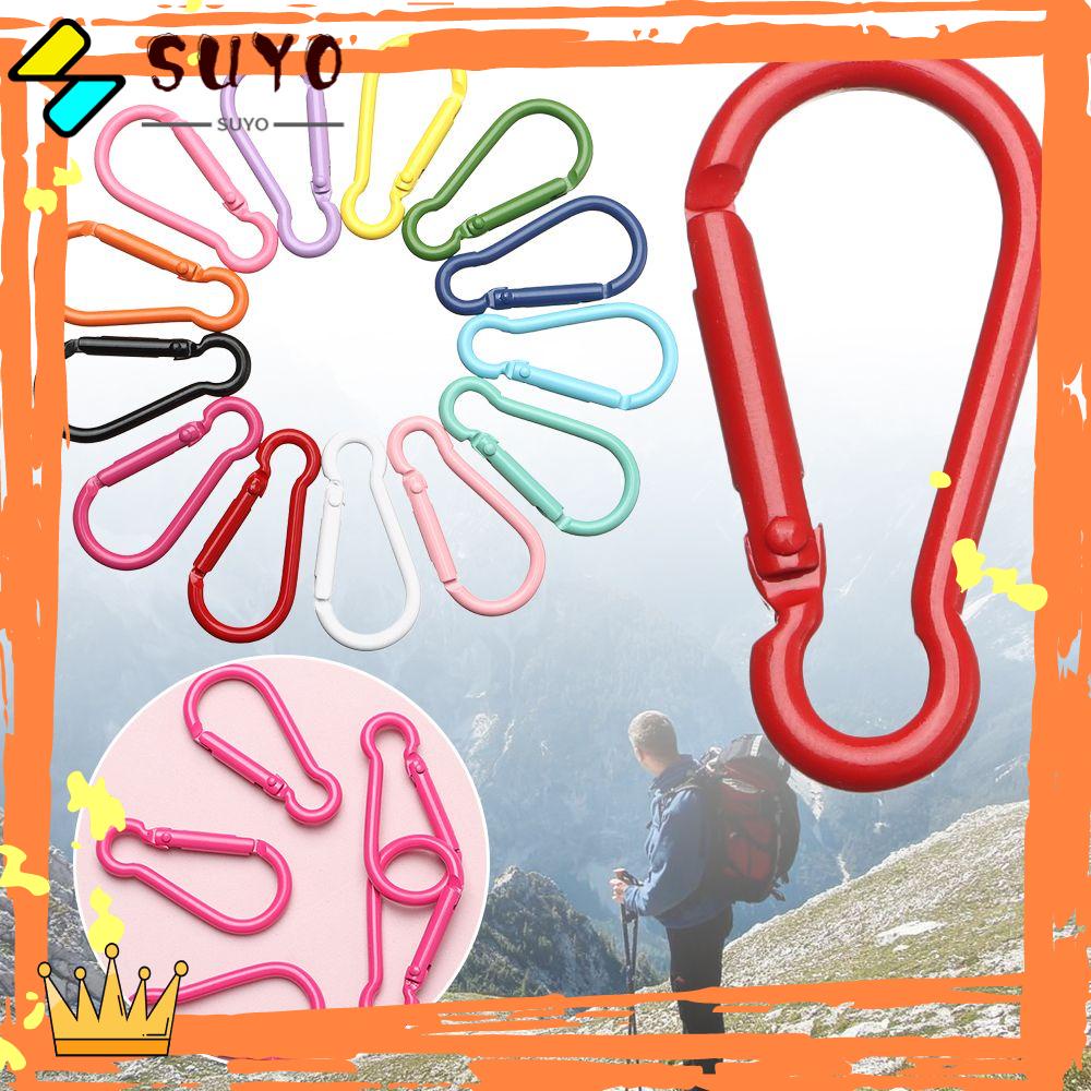 Suyo 5Pcs Tombol Panjat Pengaman Baru Multicolor Aluminium Alloy Carabiner