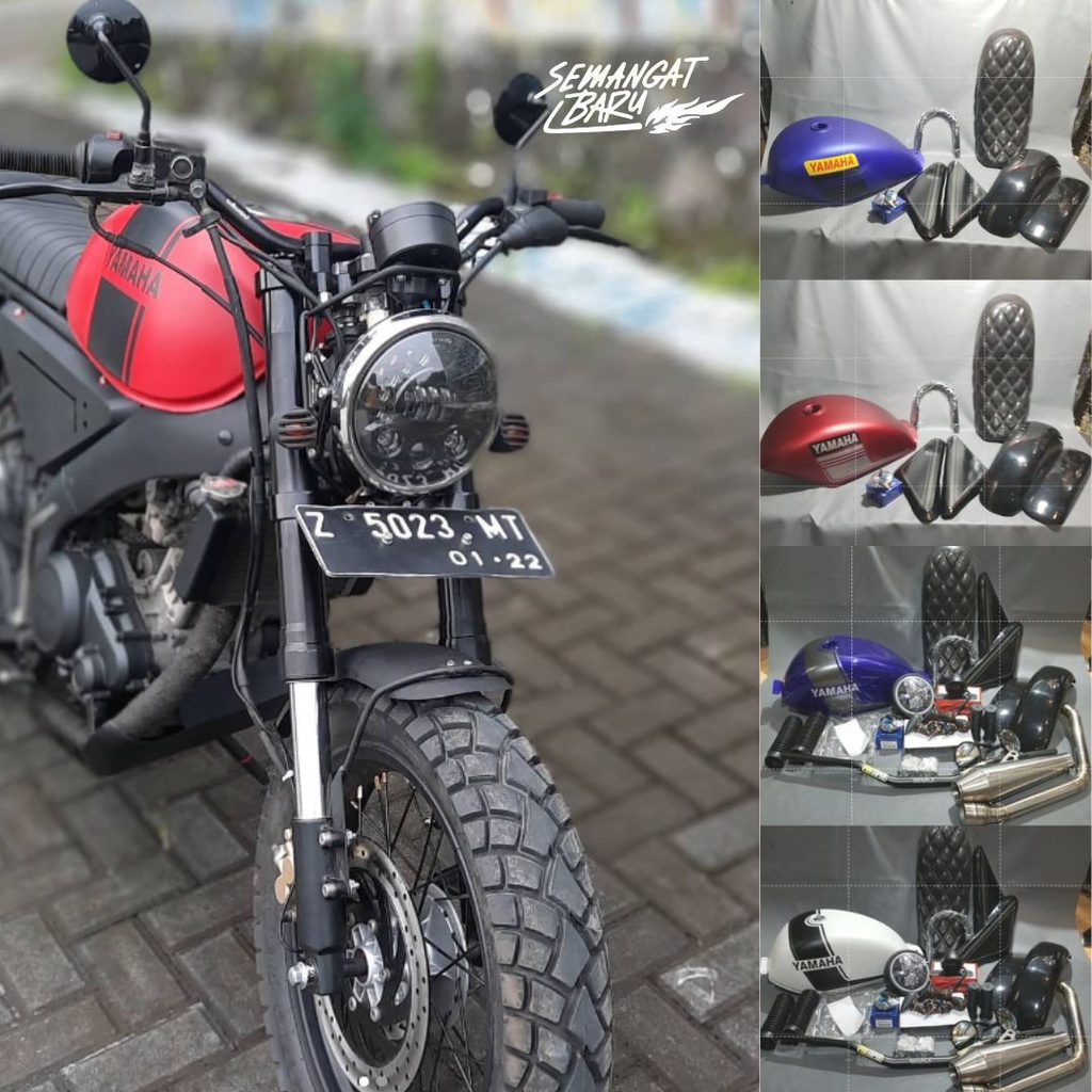 PAKET JAPSTYLE SCRAMBLER VIXION OLD VIXION LAMA MODEL XSR LENGKAP