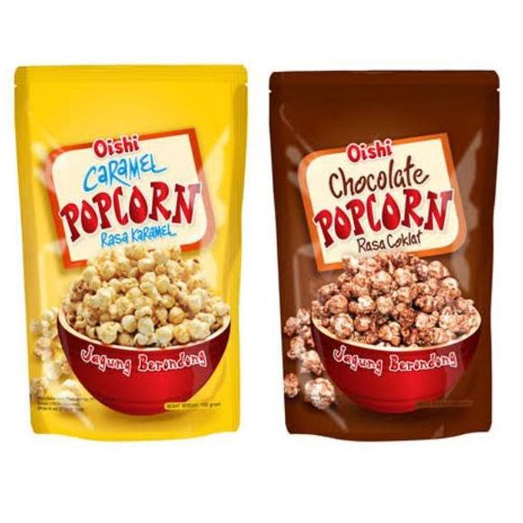 

B35 Oishi Coklat / Caramel Popcorn/ Camilan Snack Jagung Pop Corn Coklat / Karamel 100 Gram murah TREND ヒ