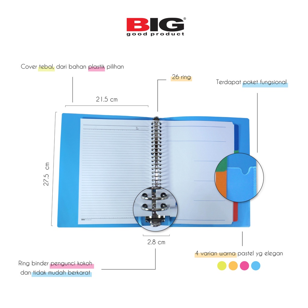 Binder BIG Pastel Color B5 BN-102