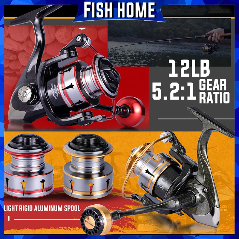 Reel Pancing Logam Max Drag 12LB 1000-5000 Model Cocok Untuk Memancing Di Laut Di Semua Perairan Fishing Reel Powerful Gulungan Pancing