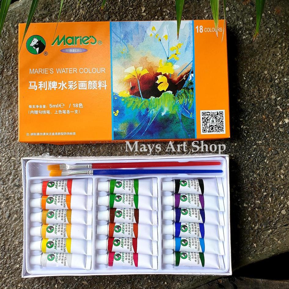 

Kejutan Promo Maries Watercolor 18x5ml dan 12 x 5ml / Cat Air Maries 18 dan 12 Warna / Watercolour E1327