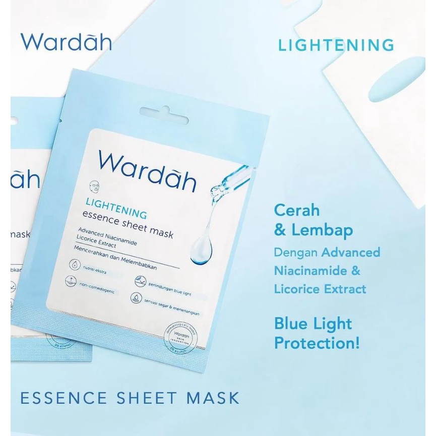 (READY &amp; ORI) Wardah Lightening Essence Sheet Mask Masker Wajah BPOM 20ml