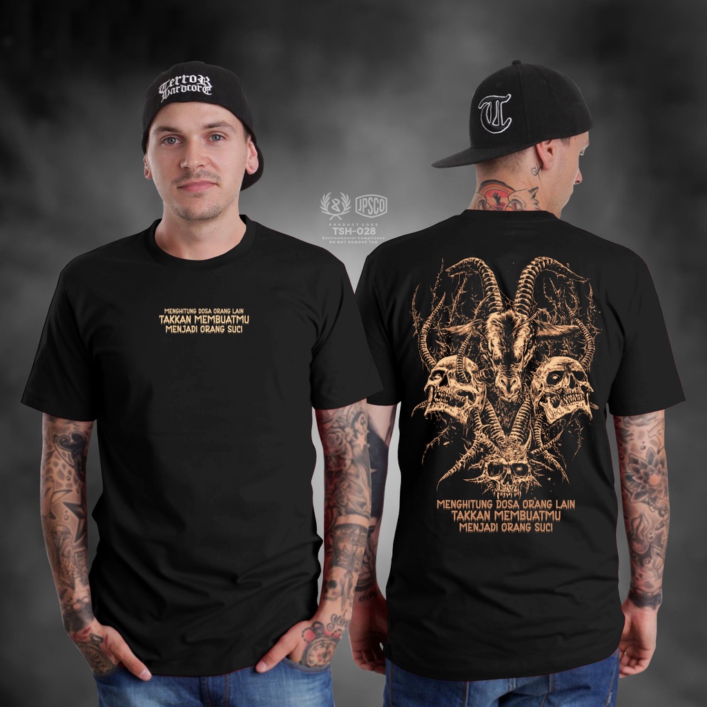 KAOS SATANIC MENGHITUNG DOSA ORANG LAIN KAOS PAKAIAN TERBARU