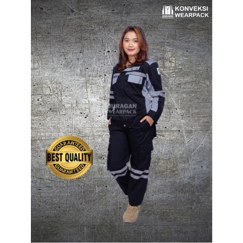 Wearpack Safety Setelan Atasan Hitam Abu Celana Hitam