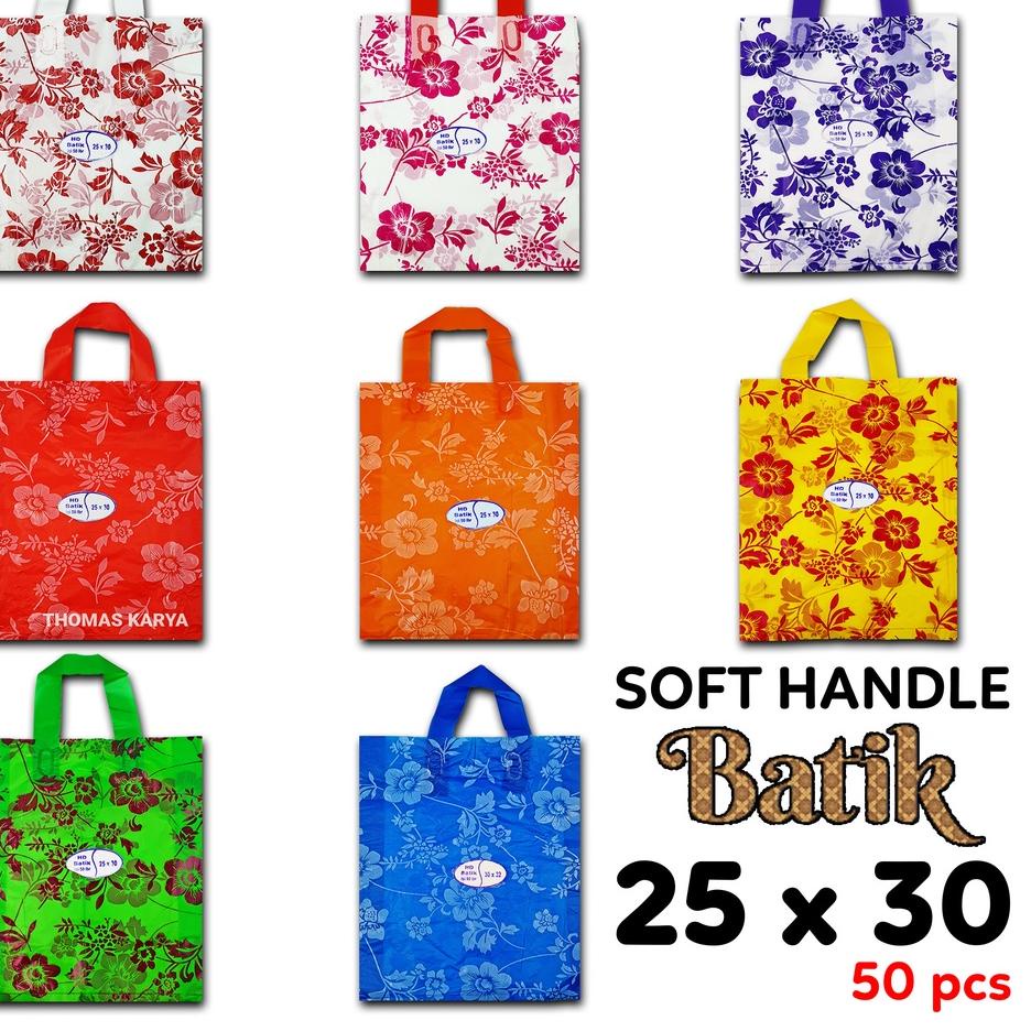 

Special Kantong Plastik Olshop 25x30 Motif BUNGA Isi 50 Shopping Bag Hajatan Soft Handle
