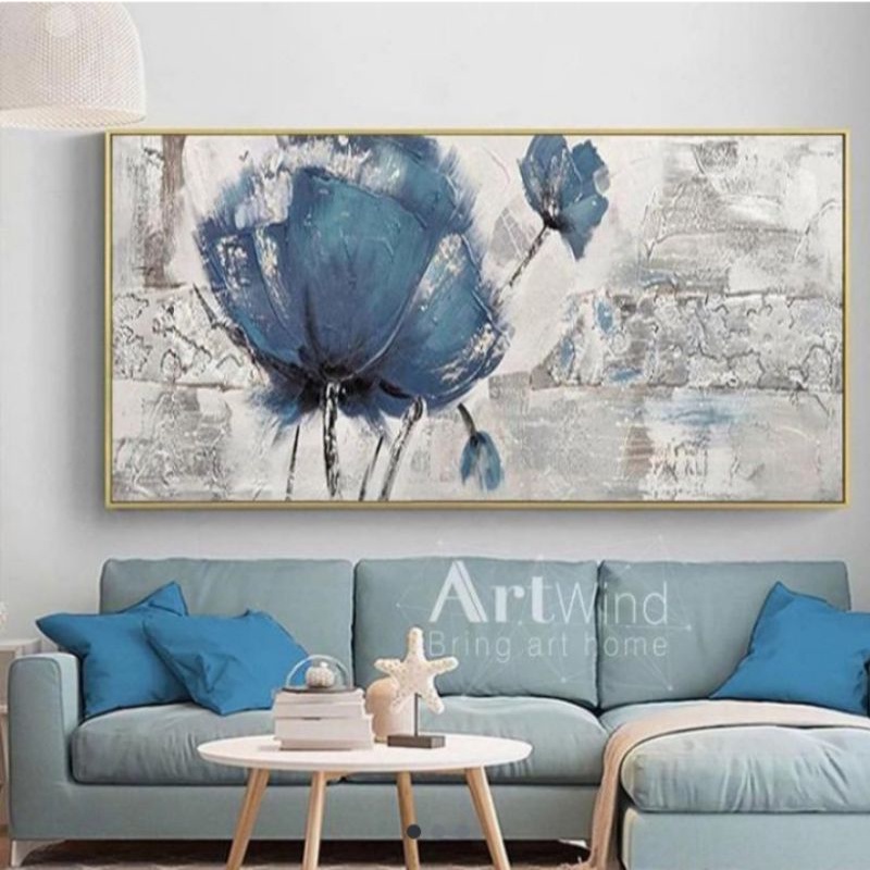 hiasan dinding ruang tamu modern teksture tebal