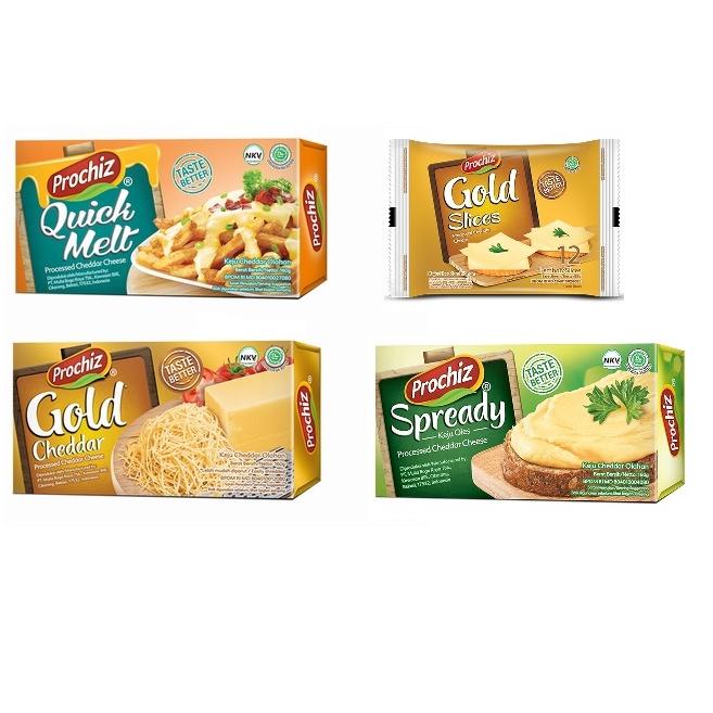 

>V44859) Keju Prochiz 160 gram Gold Cheddar / Quick Melt / Spready / Slice