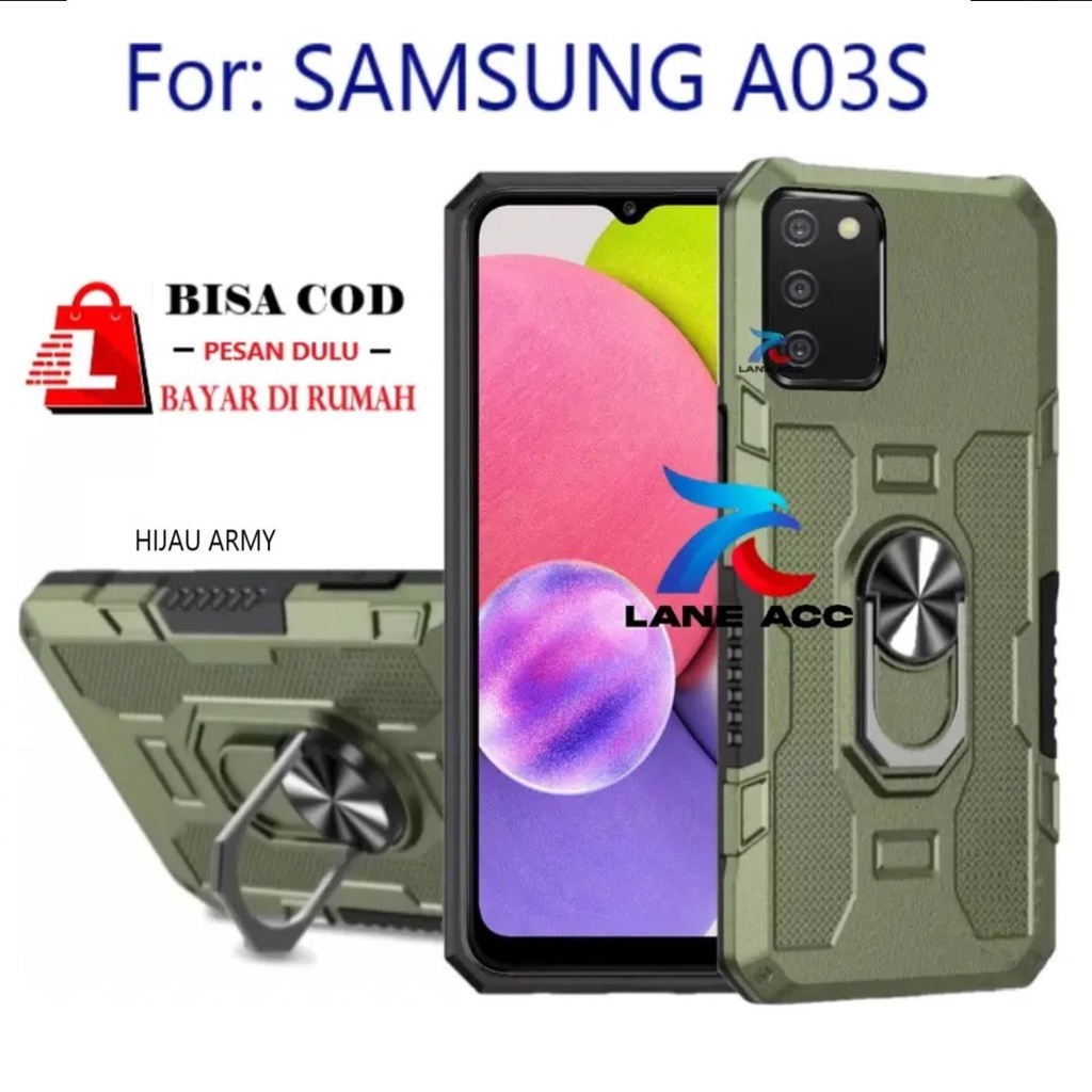 CASING HARD CASE SAMSUNG A03S--HARD CASE STANDING  ROBOT  HIT EYE RING--SOFT CASE STANDING ROBOT SAM